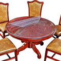 Round Table Protector Clear Plastic Tablecloth Roll Thicken Desk Floor Protective Cover Office Chair Mat Waterproof Wipeable Easy Clean PVC Vinyl Coffee Buffet Banquet Bar Dining Tabletop Pad 45 " Dia