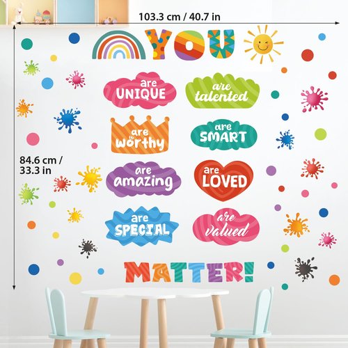DECOWALL Colour Quote Wall Stickers Decals Inspirational Letter Educational for Bedroom Living Room Home décor Art Positive Motivational Phrases Classroom Nursery School Peel Stick Kid (DS9-8082)