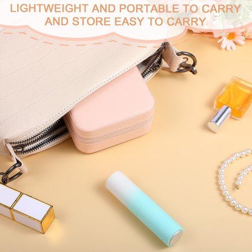 8 Pack Travel Jewelry Case Small Travel Jewelry Box Bridesmaid Gifts Jewelrys Box, PU Leather Small Jewelrys Case Organizer Storage for Rings Earrings Necklaces, Beauty Gifts for Women Girls (Pink)