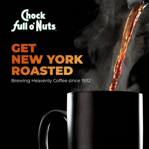 Chock Full o' Nuts Upper West Side Keurig K-Cup Pods for Keurig Brewers – Premium Arabica, Dark Roast – Single Serve – 6 Packs of 12 K-Cup Pods