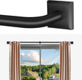 Skiennix Black Curtain Rods - Heavy Duty Adjustable 28-48 Inch French Return for Room Darkening