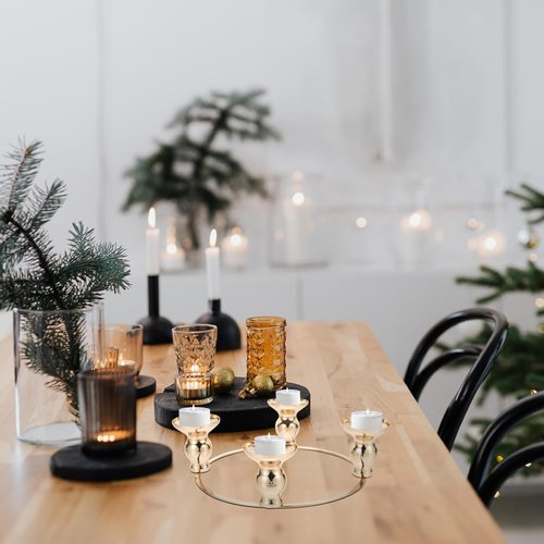 Luxshiny Christmas Advent Wreath - Elegant Candle Holder for Festive Home Table Decor
