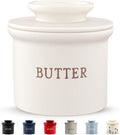 Kook Butter Keeper Dish - French Ceramic Crock with Lid for Soft Butter | Matte Oatmeal, Perfect Gift for Home Decor