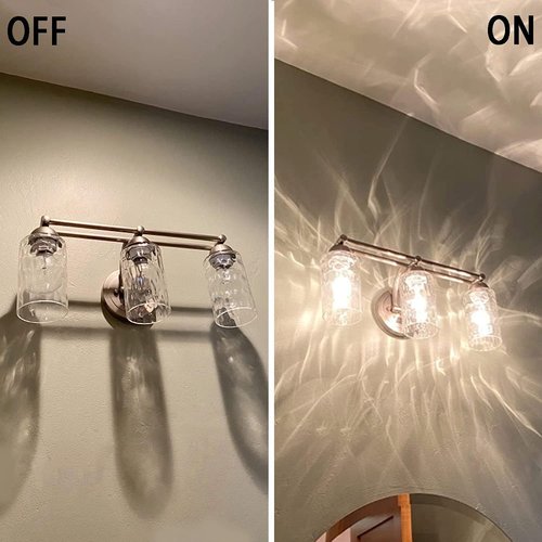 Clear Hammered Glass Lamp Shade Replacement, Water Ripple Glass Lampshade Accessory for Lighting Fixture（1-5/8-Inch Fitter Opening）