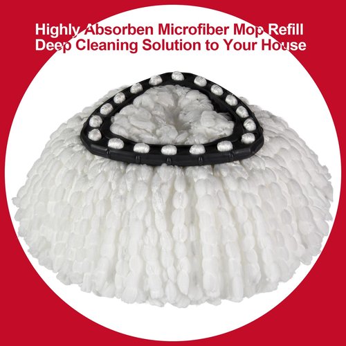 [3 Pack] Mop Replace Heads, Mop Refill Heads Replacements Compatible with O Cedar Spin Mop 1-Tank System- Easy to Replace, Microfiber, Machine Washable