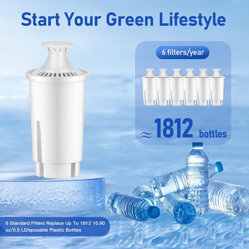 WaterJingYi Replacement for Brita Water Filter, Replacement for Brita Water Pitchers and Dispensers, Classic OB03, Mavea 107007, 35557, NSF Certified Water Filter, 3 Pack