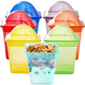 Youngever 7 Sets Plastic Parfait Cups, Reusable Dessert Cups with Lids and Inserts, Medium 8 Ounce, Spill and Leak Proof