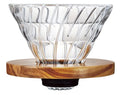 Hario VDGR-02-OV V60 Heat Resistant Glass, Permeable, Coffee Dripper, Olive Wood, 02, Coffee Drip, For 1 to 4 Cups