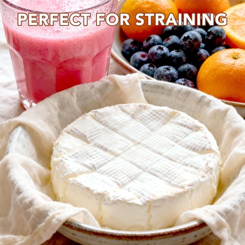 10 PCS Unbleached Cotton Cheesecloth by [Brand Name] - 20x20 Inch Reusable Straining Cloths for Baking & Cheese Making