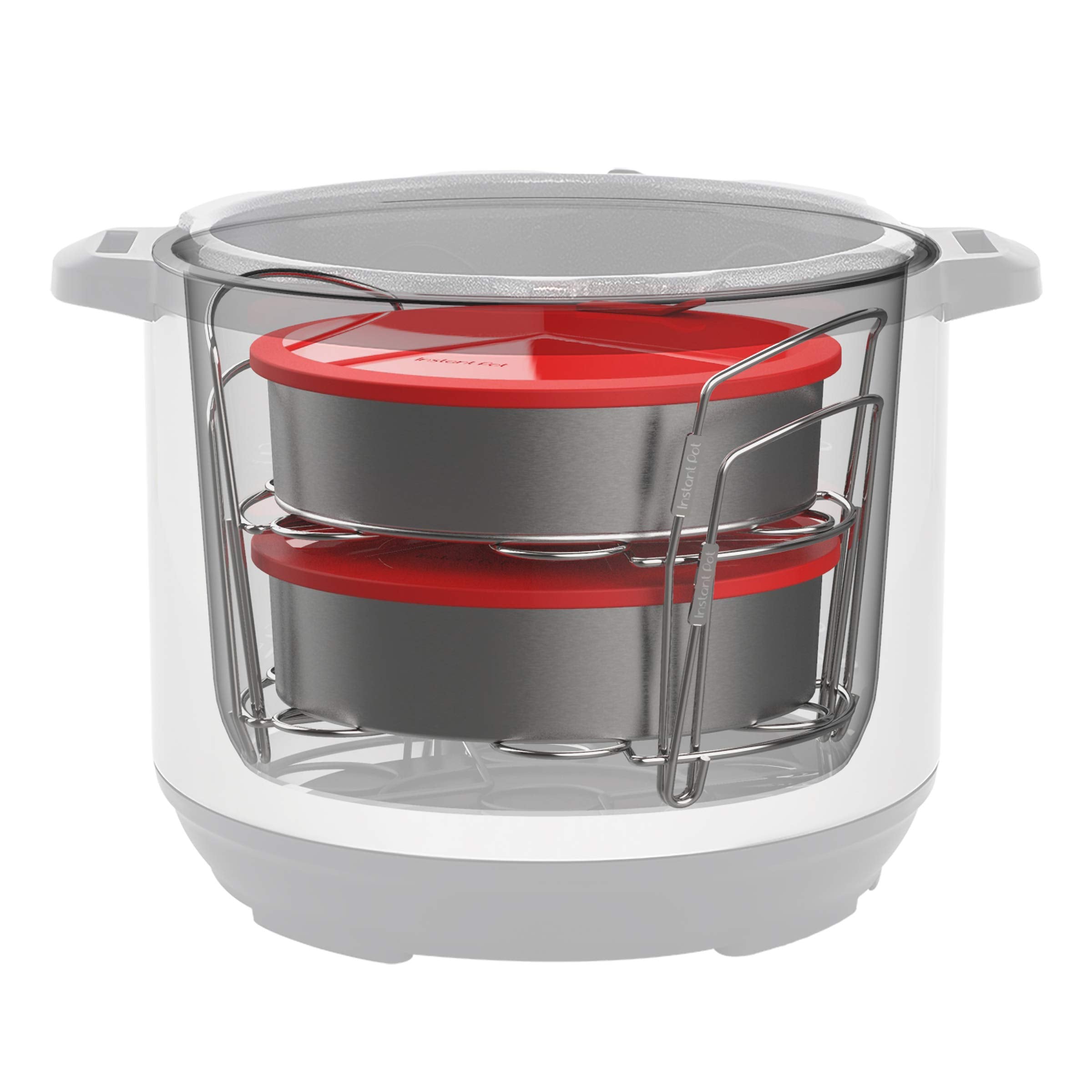Instant Pot Official 8-Piece Cook/Bake Set, Versatile and Durable, Compatible with 6-Quart and 8-Quart Cookers, Red, Excellent for Cooking, Baking, Storing, and Reheating, BPA-Free and Heat Resistant