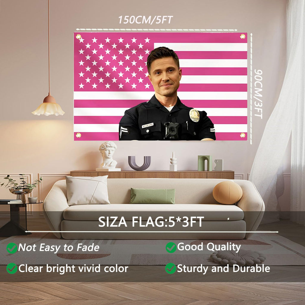 Tim Bradford Flags 3x5Ft, eric flag winter American pink Tapestry,With 4 Brass Grommets,For College Dorm Room Decor,Outdoor Parties,Tailgates Yard,Room Decoration