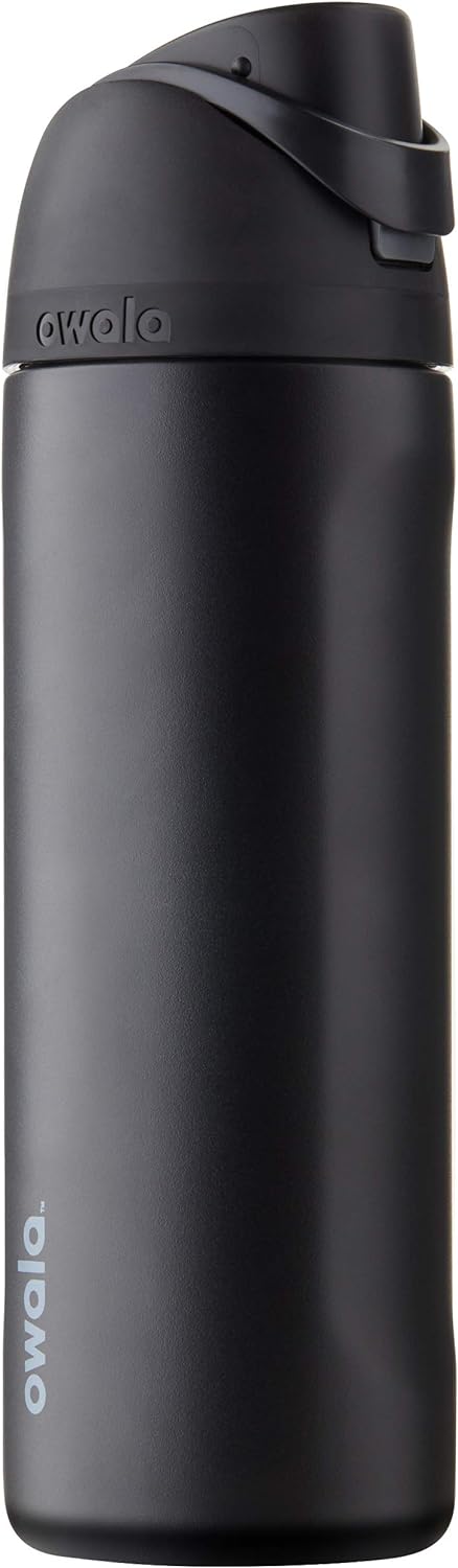 Owala FreeSip Insulated Stainless Steel Water Bottle - BPA-Free, 24 Oz, Perfect for Travel - Very Dark