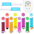 Heigble 8 Pcs Toilet Gels 112 Count 8 Kinds Flower Stamp Bowl Gel Scent Toilet Stain Removal Cleaner Air Freshener Flower Stamps Pack for Bathtubs Bathroom