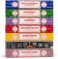 Satya Incense Gift Set - Nag Champa, Dragon's Blood, Sandalwood & Lavender | 15g for Positive Vibes
