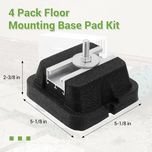 4 Pack Floor Mounting Base Kit for Mini Split Air Conditioner Condensers Heat Pump System, Mini Split Rubber Feet, Heavy-Duty Rubber Anti-Vibration Isolator Mounting Bracket Support Up to 1100 LB