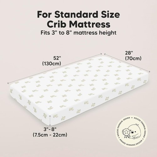 KeaBabies Baby Crib Sheets - Soft & Cozy Viscose Bamboo Fitted Mattress Covers | 2-Pack, 52x28, Neutral