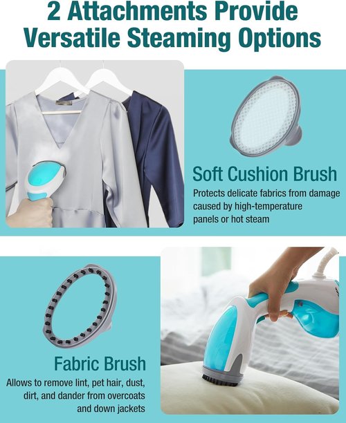 Beautural Portable Handheld Clothes Steamer - Fast 30-Second Heat-Up, Auto-Off, Large Water Tank