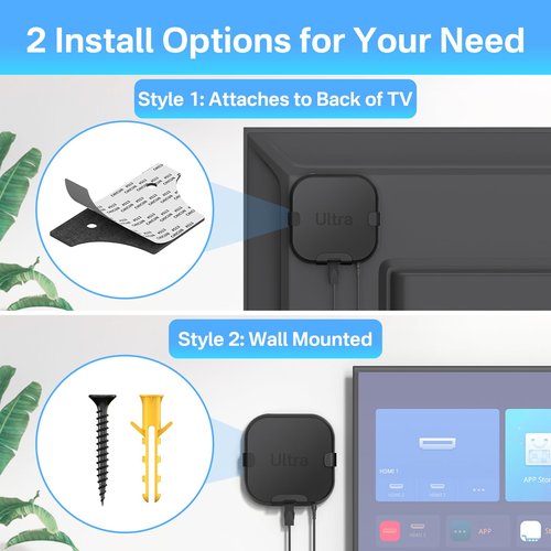 Metal Streaming Device Holder for Roku Ultra Mount with Remote Holders (Compatible with All Models) - Space Saving Mount for Roku Ultra Holder to Mounted Back of TV or On The Wall
