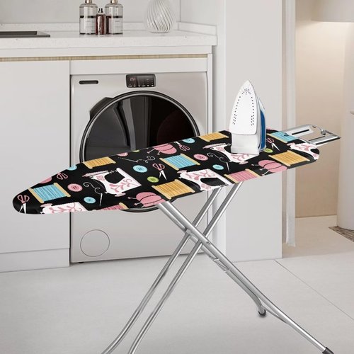 Gekhuqory Sewing Machine Patterns Ironing Board Cover Premium Polyester, Fits Full Size Board | Stain and Scorch Resistant; Elastic Edge | Laundry Accessories