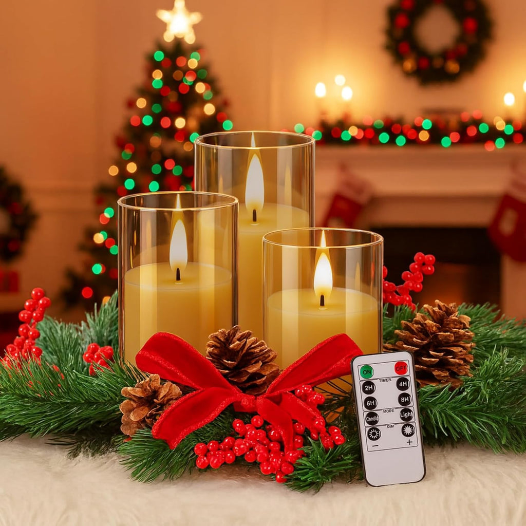 Retisee Valentine's Table Centerpiece Wreath - Romantic Battery Operated Candle Decoration | Berry Bow Design