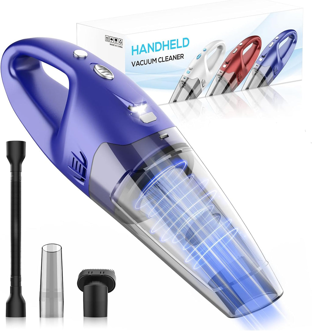 YOOHI Cordless Handheld Vacuum – 6000Pa Mini Cleaner with LED Light, 20-25 Min Runtime, USB Charging, 500ML Capacity