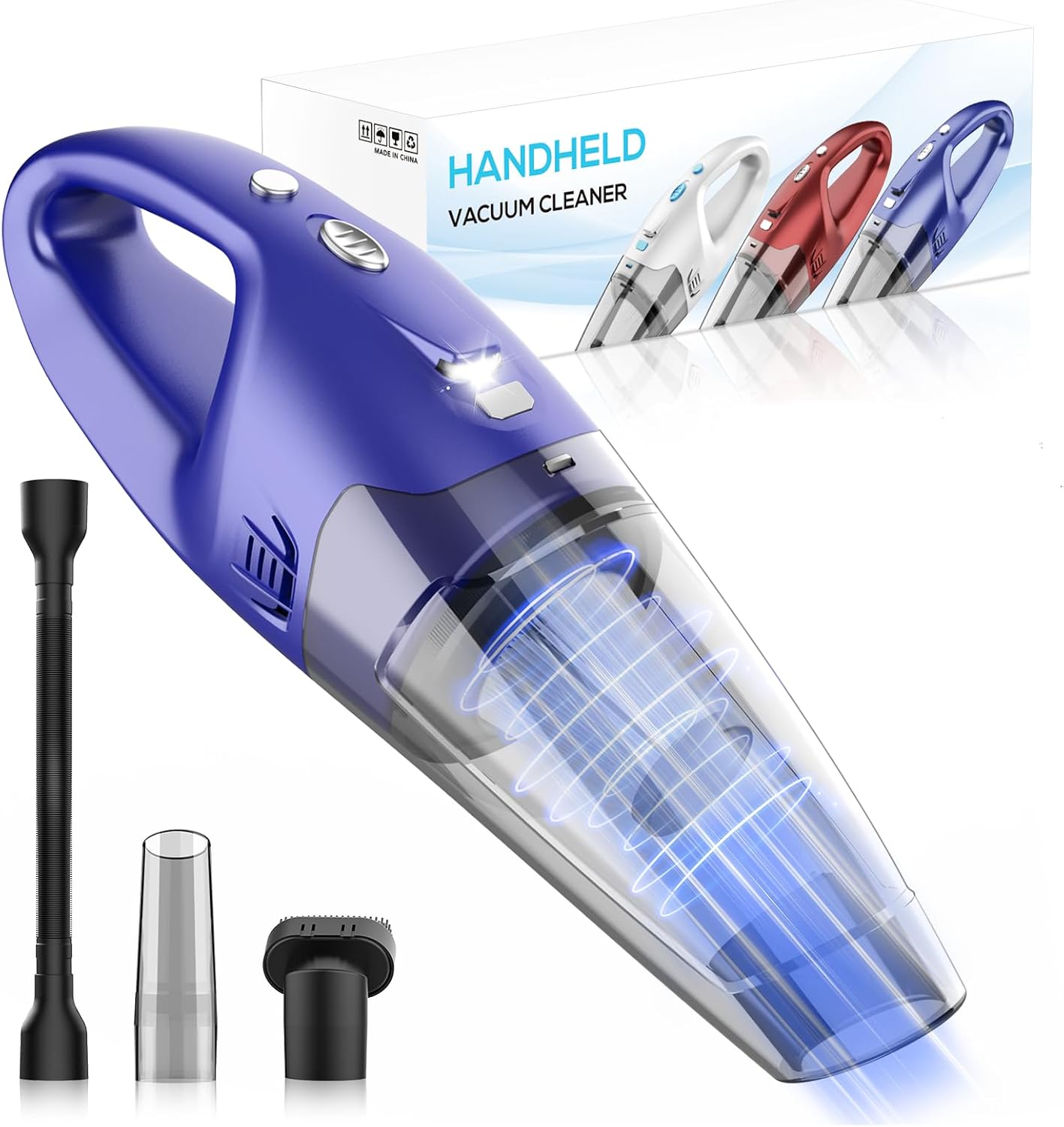 YOOHI Cordless Handheld Vacuum – 6000Pa Mini Cleaner with LED Light, 20-25 Min Runtime, USB Charging, 500ML Capacity
