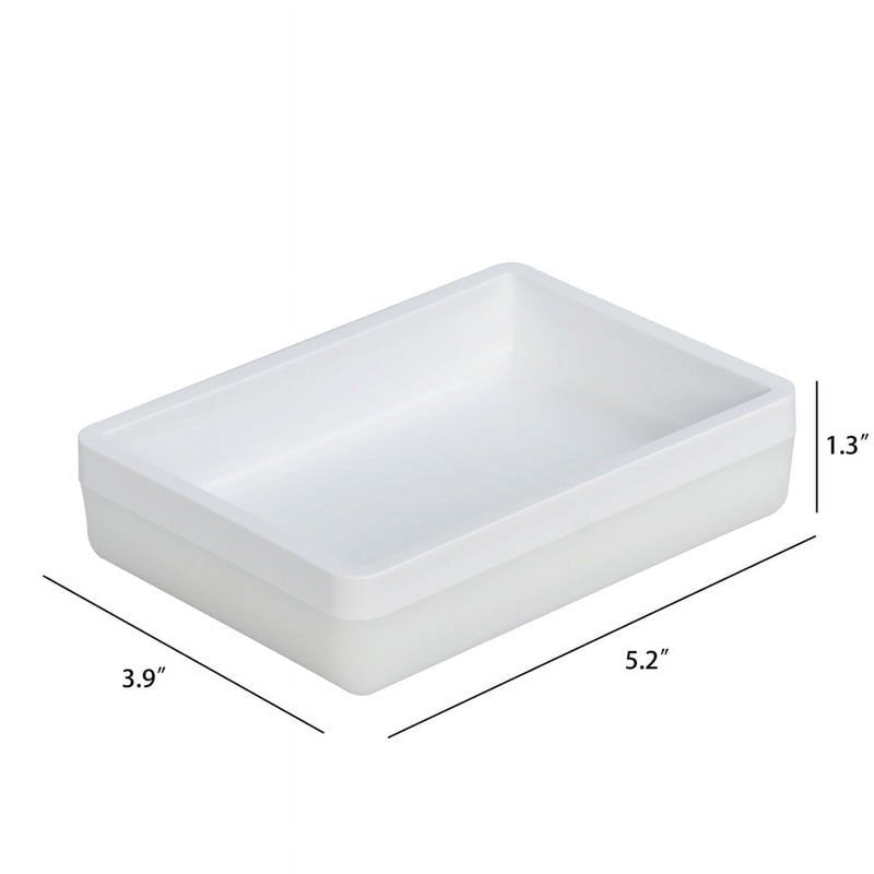 Mainstays Frosted White Plastic Soap Dish - 4 Pack