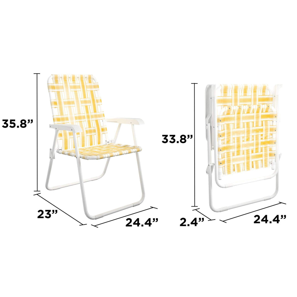 Novogratz Poolside Gossip, Priscilla Folding Chairs, 2-Pack, Yellow