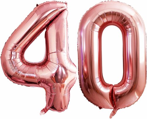 GOER 40 Inch Jumbo Rose Gold Foil Balloons - Perfect for 40th Birthday Party Decorations