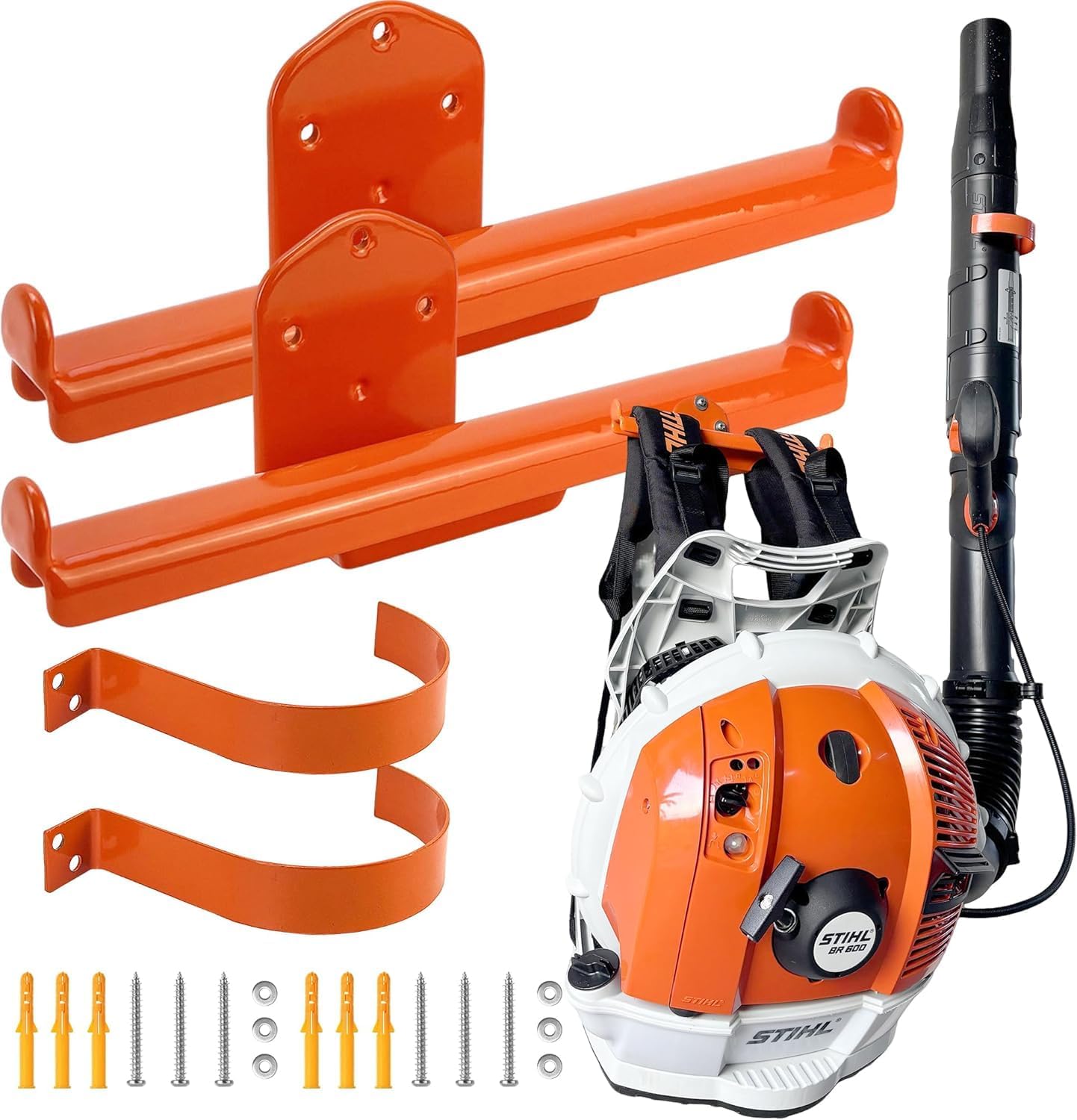 Backpack Leaf Blower Hanger - Heavy-Duty Wall Mount for Organized Garage Storage | 2-Pack