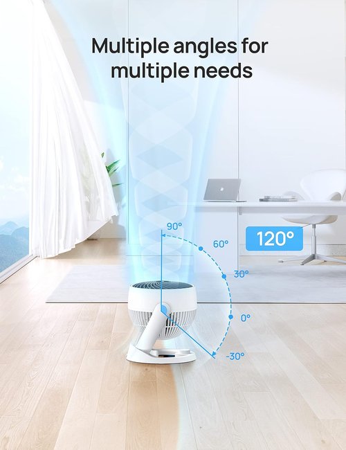 Dreo Air Circulator Fan - 11.8" Quiet Desk Fan with 3 Speeds & 120° Adjustable Tilt | Portable for Home & Office