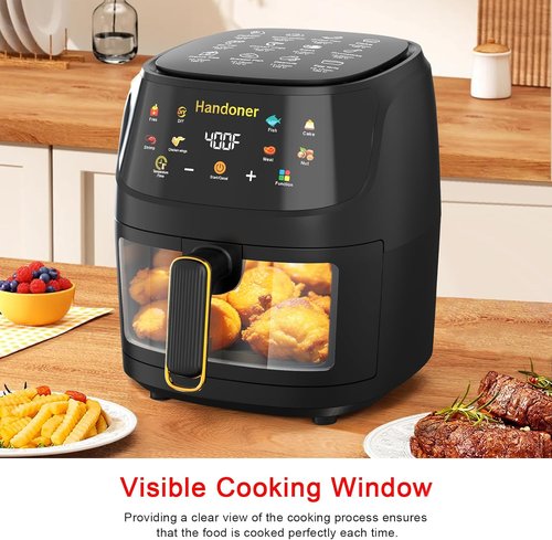 Air Fryer Max XL 6.5-Qt Air Fryer Oven - Healthy 8-in-1 Cooking with Exclusive Recipes & Visible Window