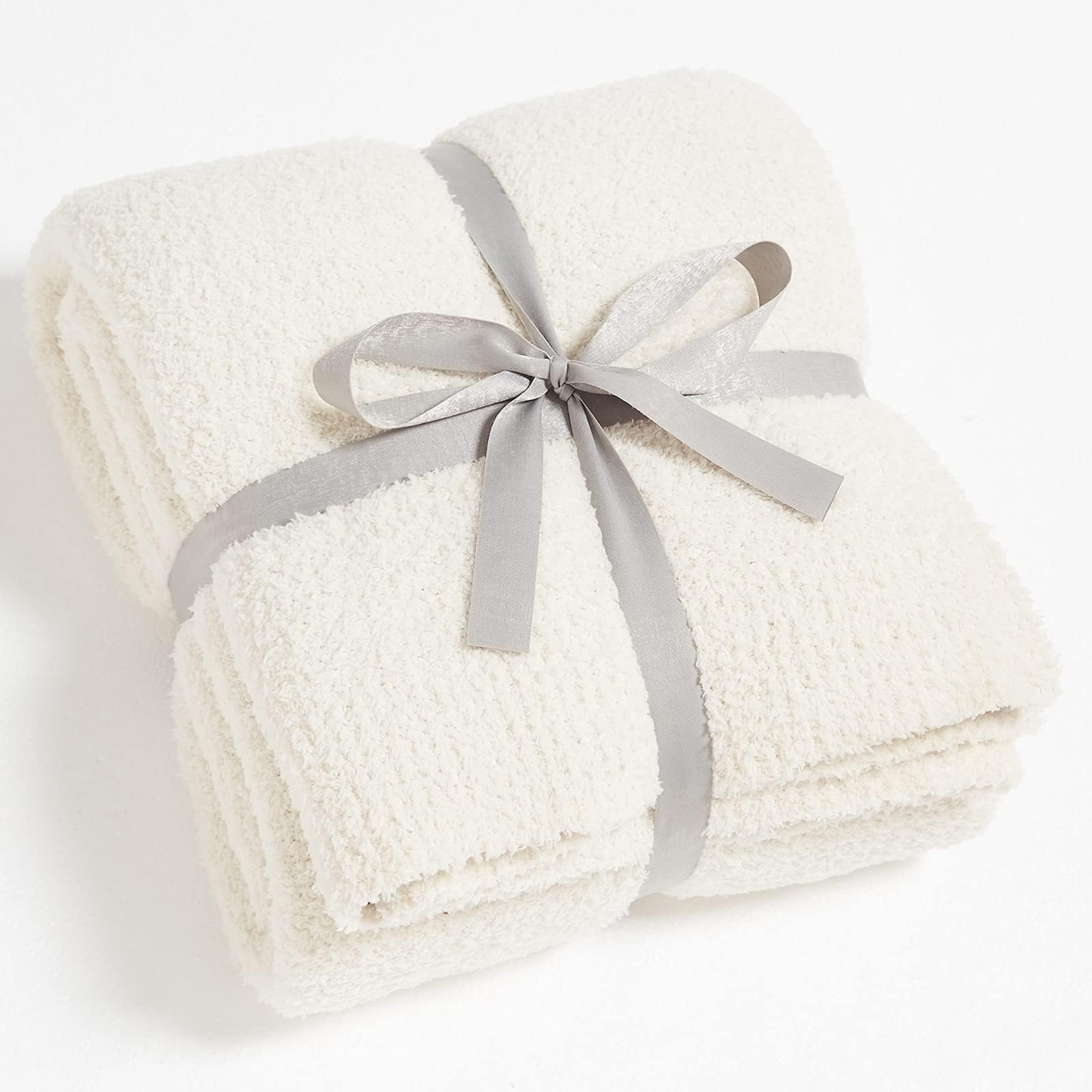 CYMULA Kids Blanket for Boys Girls 30x40 inches, Soft Cozy Fuzzy Swaddle Throw Blanket for Crib Stroller, White