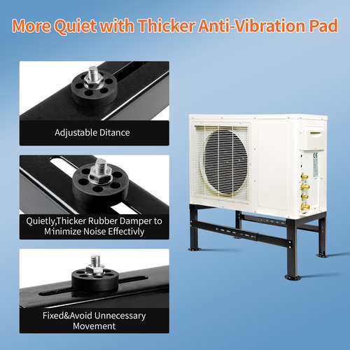 WeCooper Mini Split Ground Stand for 9000-60000BTU, Heavy-Duty Condenser Stand, Mini Split AC Bracket for Ductless Air Conditioners Heat Pump System