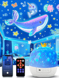 21 Sets of Films + Projector Night Light for Kids, Kids Night Light Projector, Ceiling, Remote Control & Bluetooth Speaker, 360° Rotating Lamp for Baby Girls Christmas, Nursery, Room Decor