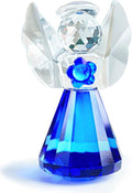 HDCRYSTALGIFTS Blue Crystal Guardian Angel Figurine - 3.5'' Glass Christmas Ornament for Women | Art Collectible Home Decor