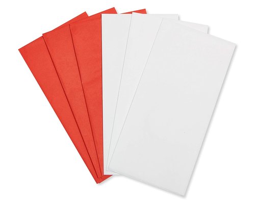 American Greetings Red and White Tissue Paper - 125 Sheets, 20" x 20" for All Occasions