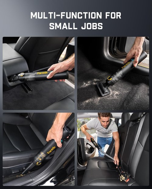 Fanttik Slim V8 APEX Car Vacuum - 4-in-1 Portable Mini Cordless Vacuum with 19000Pa Suction Power | Black