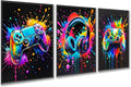 Skiennix Gaming Room Wall Art - Colorful Canvas Posters for Gamers | 12x16 Inch Unframed Prints