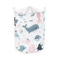 Clastyle Marine Animals Bubbles Kid Laundry Basket with Lid Foldable Sea Shark Dirty Clothes Hamper Round Toy Clothes Pool Beach Towel Basket, Pink Mermaid, 36 * 45 cm