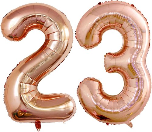 GOER Jumbo 42-Inch Number 23 Balloons - Champagne Gold Foil for 23rd Birthday Party Decorations
