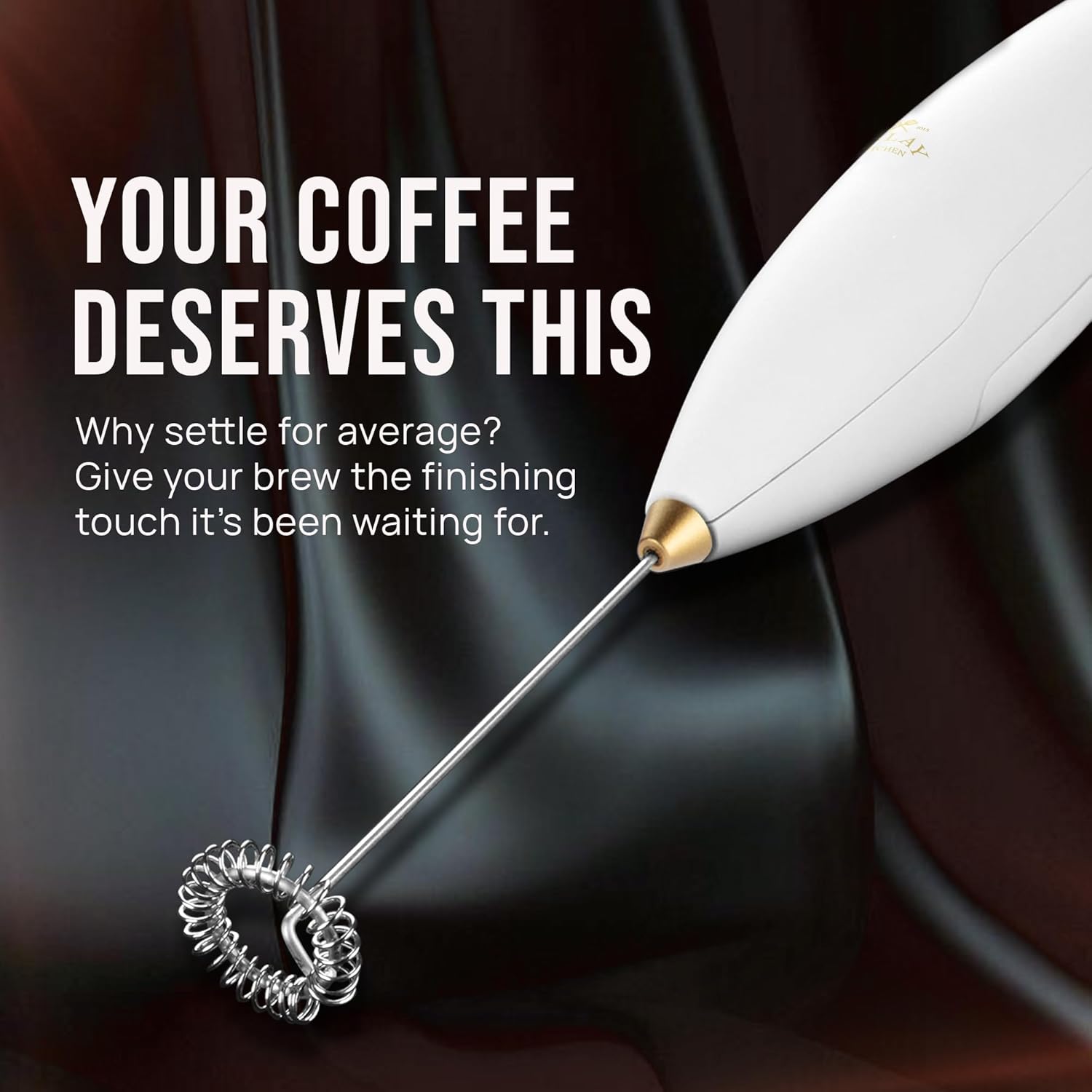 Zulay Kitchen Milk Frother - Luxury Handheld Electric Foam Maker with 4 Duracell Batteries | Perfect for Coffee, Lattes & Hot Chocolate