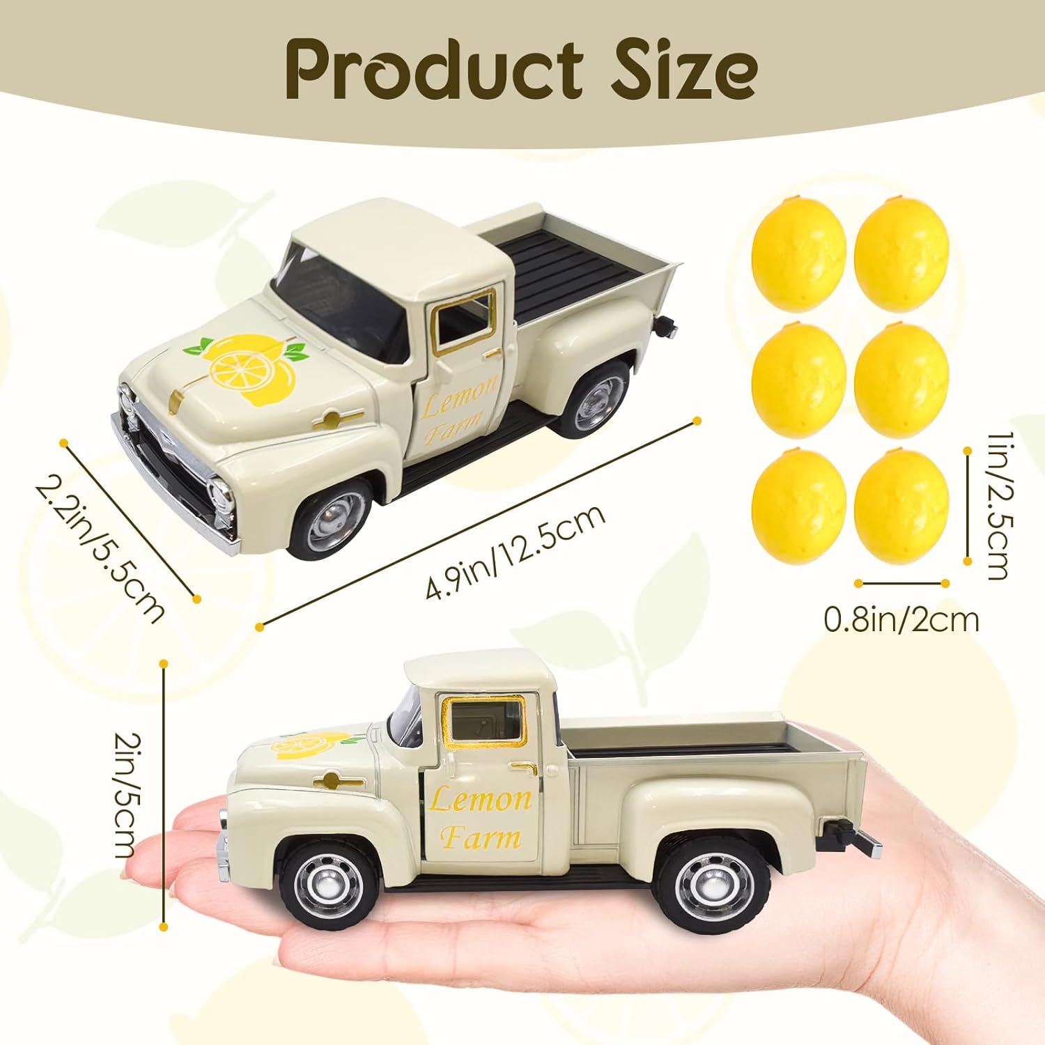 Skiennix Lemon Truck Decor - Mini Fake Lemons for Home & Kitchen | Farmhouse Tabletop Centerpiece