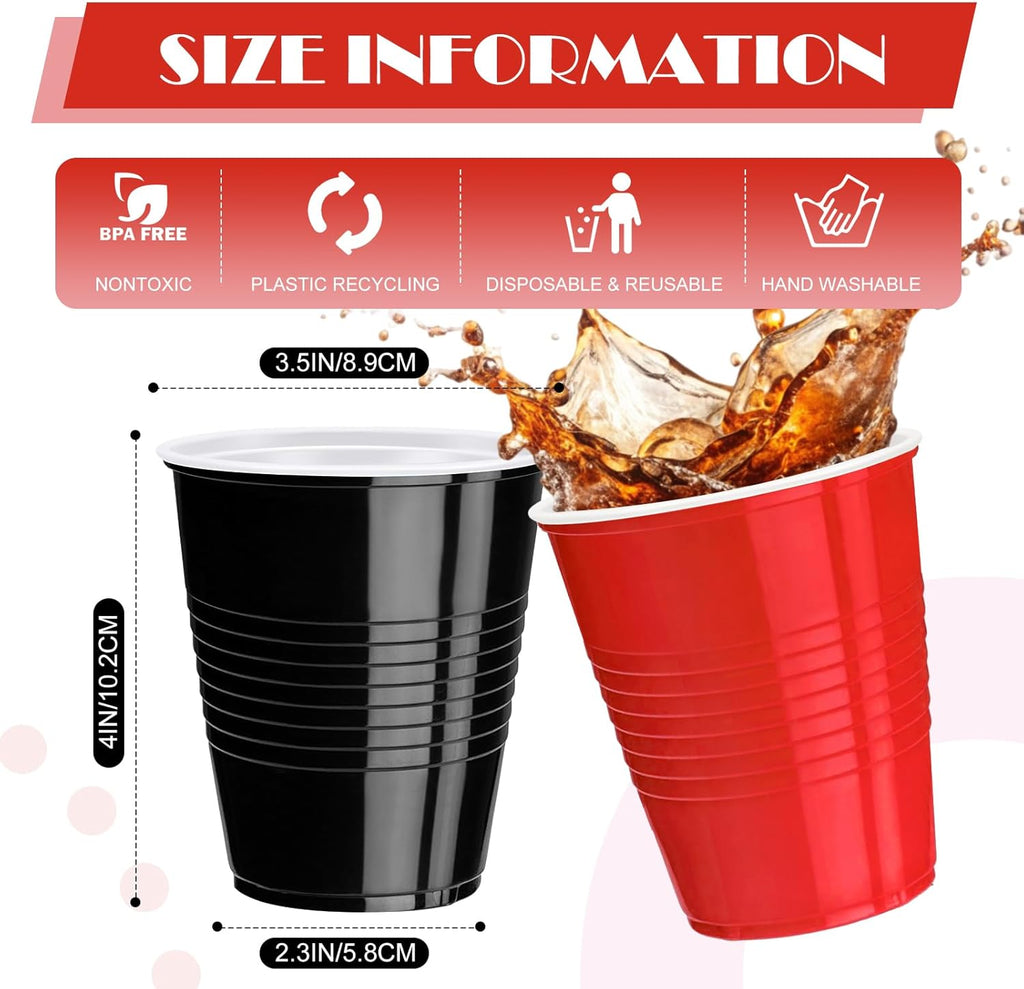 Skiennix 120 Pcs 12 Oz Colorful Plastic Cups - Disposable Party Drinkware for Thanksgiving & Picnics