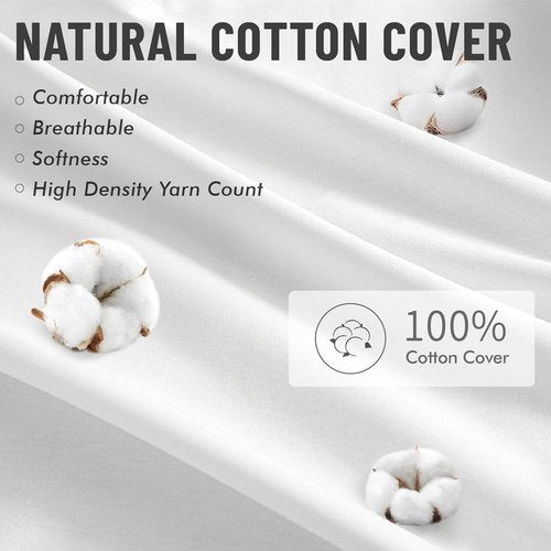 MIULEE 18x18 Pillow Inserts - Set of 4 Cotton Cover, 100% Virgin Microfiber for Couch & Bed