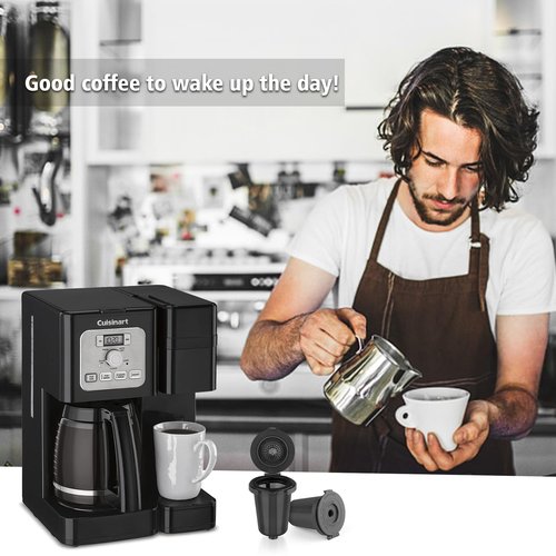 FOTRIC Newly upgraded Reusable Filter Cup for Cuisinart, Compatible with Cuisinart #SS-RFC HomeBarista Reusable Filter Cup, Black (2 Pack)