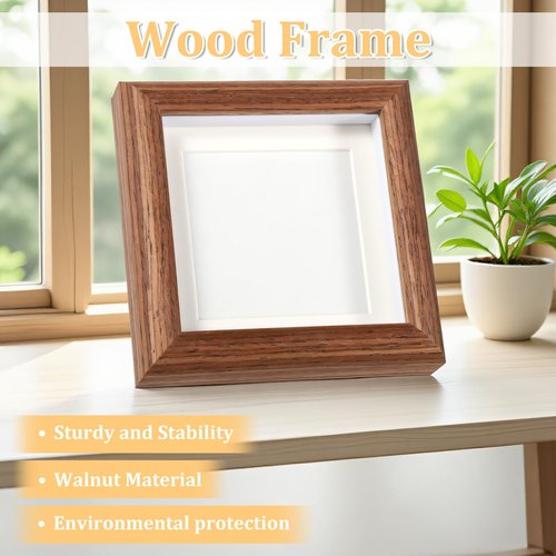Alrhso 4x4 Shadow Box Picture Frame Small Shadow Box Frame Display Case Picture Frames Made of Solid Wood to Hang Memory Sports Memorabilia, Medals, Wedding, Pins, Awards, Tickets and Photos