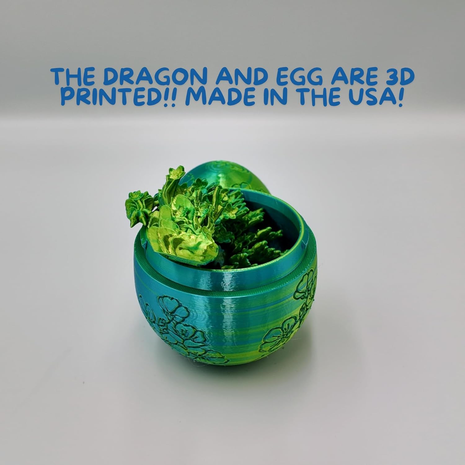 Skiennix Surprise Cherry Blossom Dragon Egg - 14" Articulating Joints | Stress Relief & Mystery Enclosure (Blue/Yellow)