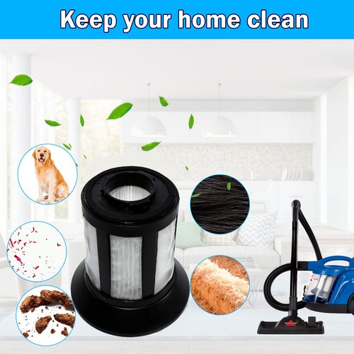 HQRP 2-Pack Dirt Cup Filter Assembly compatible with Bissell 6489, 64892, 64894 Bagless Canister Vacuum Cleaner, parts 203-1772 and 203-1532 Replacement