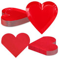 Valentine's Day Party Decorations, Disposable 9" Paper Plates and 3 Ply Napkins Heart Shaped Love for Wedding Engagement Valentine's Day, Bridal Shower, Mother's Day, Birthday Party, 50 Count / Red